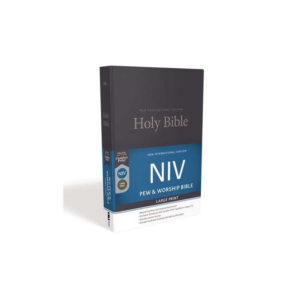 NIV, Pew and Worship Bible, Large Print, Hardcover, Blue - by Zondervan