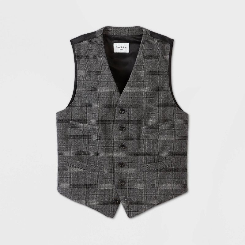Men&#39;s Standard Fit Tailored Suit Vest - Goodfellow &#38; Co&#8482; Gray S, 1 of 3