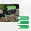 FCMP Outdoor HF-RM4000 HOTFROG 37 Gallon Plastic Single Chamber Roto Tumbling Composter Outdoor Elevated Rotating Garden Compost Bin, Black/Green - 4 of 4
