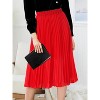 Women's High Waist Pleated A-Line Midi Skirt - Swing Flare Design A-red - 2 of 4