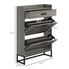 RISOKEYS Narrow Shoe Storage Cabinet,12 Pairs Farmhouse Shoe Organizer with 2 Flip Drawers, Adjustable Shelves & Top Drawer for Entryway,Hallway - 3 of 4