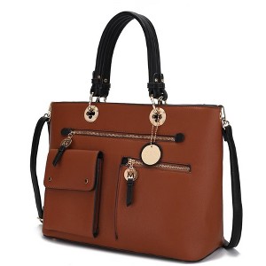 MKF Collection Julia Vegan Leather Color-block Women’s Satchel Bag by Mia k - 1 of 4