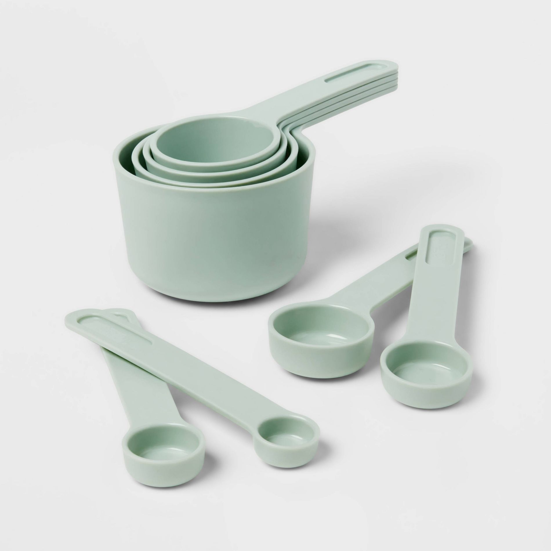 Measuring Cup Set Mint Green - Room Essentials™: 8-Piece Dishwasher-Safe Polypropylene Measure Spoons