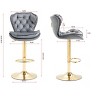 CAVINAS 25"-33"Chic Velvet Bar Stools Counter Height,Set of 2,360°Swivel Barstools with Adjustable Lifting,Back Tufted&Chrome Footrest - 3 of 4