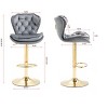 NicBex Set of 2 Bar Stools for Kitchen Island,Modern Velvet Counter Bar Stools with Golden Legs,Bar Chairs for Dining Rooms,Kitchens Islands,Blue/Gray - image 3 of 4