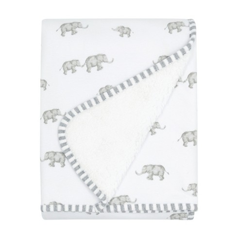 Jersey Faux Shearling Blanket - Elephant Heritage : Target