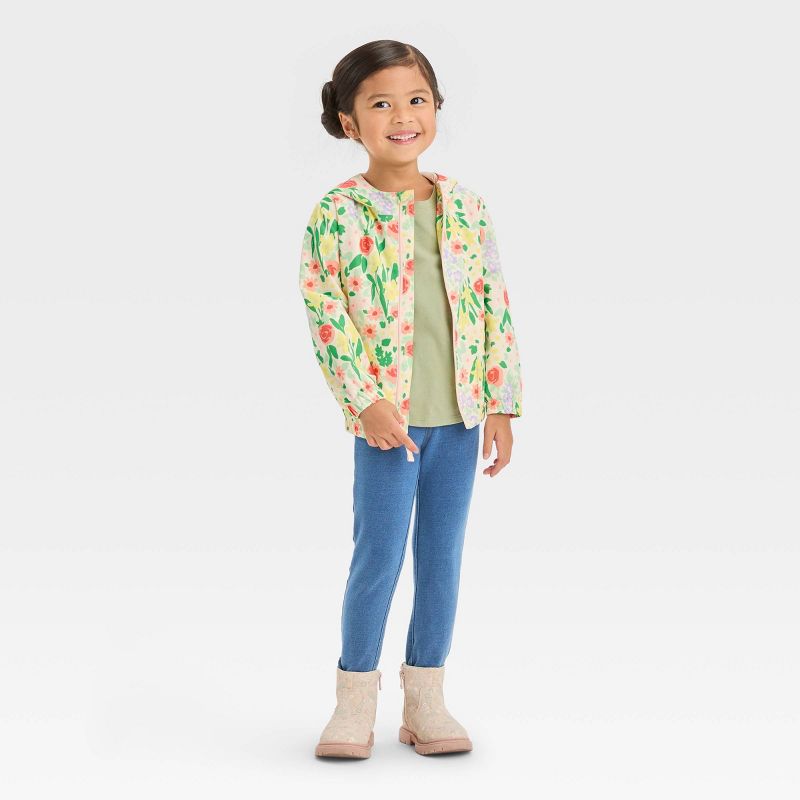 Toddler Girls' Floral Full Zip Windbreaker Jacket - Cat & Jack™, 4 of 7