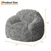Cozy Faux Fur Bean Bag Chair with Armrest, Soft Bean Bag Couch for Gaming, Reading & Relaxing - 2 of 4