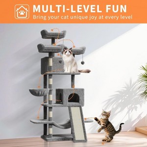 Nasitip 69-Inch Heavy-Duty Cat Tree for Large Cats, Multi-Level Tower with Condos, Hammock, Perches & Scratching Posts - 1 of 4