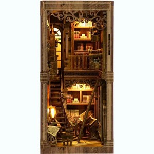 Chaokws DIY Book Nook Kit – Miniature Dollhouse Booknook, 3D Wooden Bookshelf Puzzle（Antique Books Collection Room） - 1 of 4