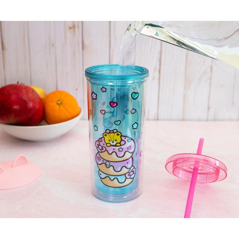 Silver Buffalo Hello Kitty Stacked Donuts Carnival Cup with Lid and Straw | Holds 20 Ounces, 5 of 7