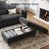 46" Storage Ottoman Bench, Linen Coffee Table for Living Room or Entryway - 4 of 4