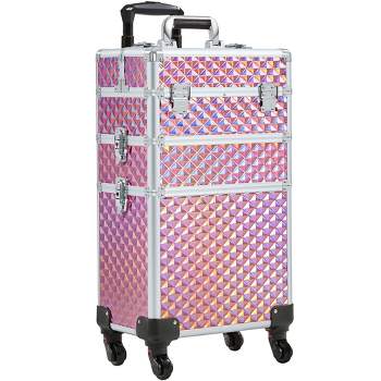 Yaheetech 3-in-1 Rolling Makeup Train Case with Large Storage