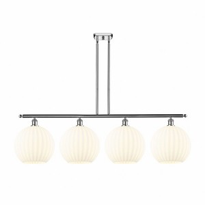 White Venetian - 4 Light Stem Hung Island In Modern Style-14 Inches Tall and 50.25 Inches Wide - 1 of 1