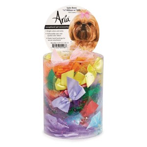 Aria Assorted Satin Sparkle Tulle Bow Canisters 100 pieces - 1 of 1