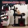 Gulches Black Red Gothic Cat Tree 44 inch Large Cats Heavy Duty MDF Velvet Coffin Bed Bat Toy Sisal Posts Tower Furniture - 4 of 4
