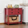 LunaLulinlk Kitchen Sideboard/ Storage cabinet/Coffee Bar Cabinet，Red - 4 of 4