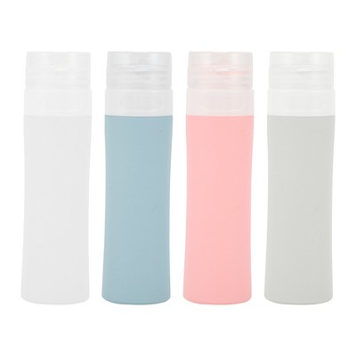 Unique Bargains Portable Cylinder Silicone Pump Bottle 4 Pcs