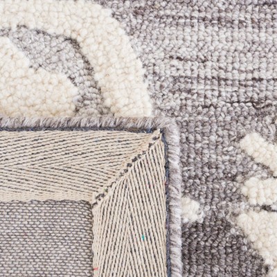 Hand-Tufted Floral Elegance Grey/Ivory Wool 8' x 10' Area Rug