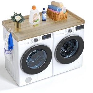 VEVOR Washer Dryer Countertop, 54" x 27" Wooden Washer and Dryer Countertop, Water-Resistant Laundry Machine Topper Cover with Anti-Slip Pads,Wood - 1 of 4