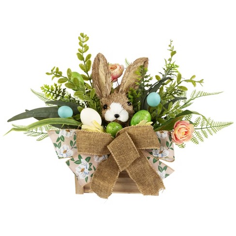 Northlight Boxed Floral Arrangement With Bunny Tabletop Easter ...