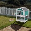 2 Story Wooden Rabbit Hutch,Outdoor Indoor Bunny Cage With Pull Out Tray And Waterproof Roof,Pet Cage For Guinea Pig Hamster-Cuddlewood - 3 of 4