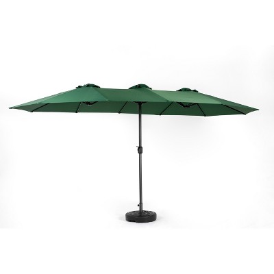 XINGHANZHENXUAN khaki Double-Sided Patio Umbrella, Rectangular Outdoor Market Umbrella with Crank, Sun Shade for Garden, Poolside, Backyard