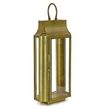 HGTV Home Collection Slim Lantern, Christmas Themed Home Decor, Large, Gold, 25 in