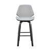 Armen Living Arabela Bar Stool Cream and Walnut 26in. Seat Height - 3 of 4