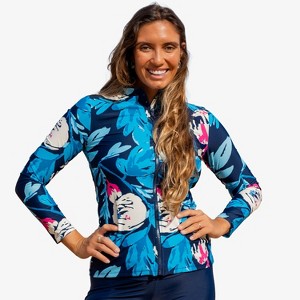 Calypsa Women's Long Sleeve Full-Zip UPF 50+ Nora Swim Top - 1 of 4