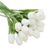 Unique Bargains Christmas 20 Pcs Artificial Flowers Fake Tulips for Wedding Rooms Home Hotel Party Decoration White - 3 of 4