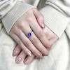 Slickblue Polished Stainless Steel Ring, Tanzanite CZ with Purple Accents, Classic Oval Style, Sizes 5-9 - 2 of 4