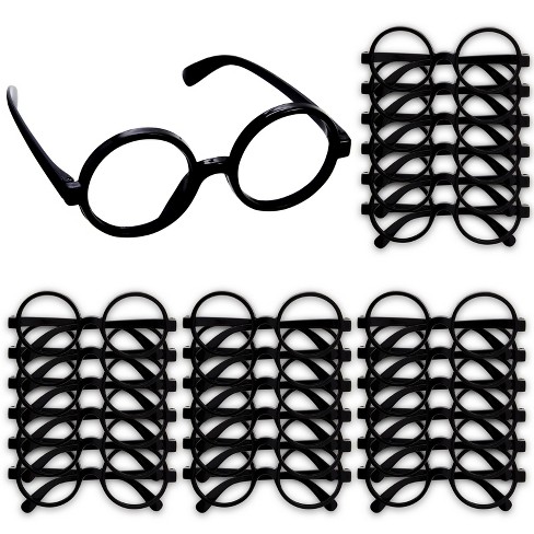 Blue Panda 24 Pack Nerd Glasses Party Supplies Round Black Wizard Glasses For Cosplay Costumes Target