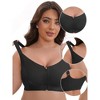 INSPIRE CHIC Women's Zip Front U-Neck Lift Up Wirefree Soft Full Cup Breathable Comfortable Sports Bras - 3 of 4