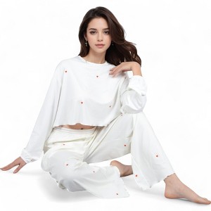 Anna-Kaci Lounge Women's Heart Print 2-Piece Set with Long Sleeves and Relaxed Fit - 1 of 4