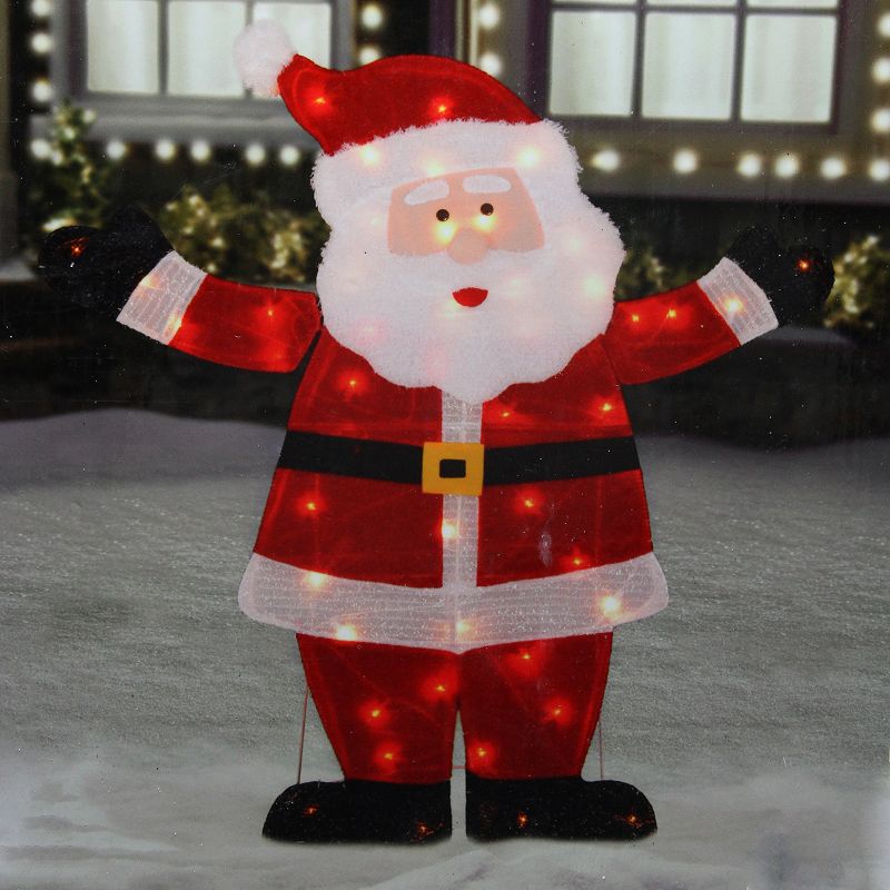 Northlight 42" Lighted Jolly Santa Claus Outdoor Christmas Yard Art Decoration - Clear Lights, 2 of 3