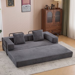 KTMBDW Convertible Sleeper Sofa Bed, Folding Mattress Couch with Fixed-Shape Frame, Floor Sofa Lounge Couch for Living Room - 1 of 4