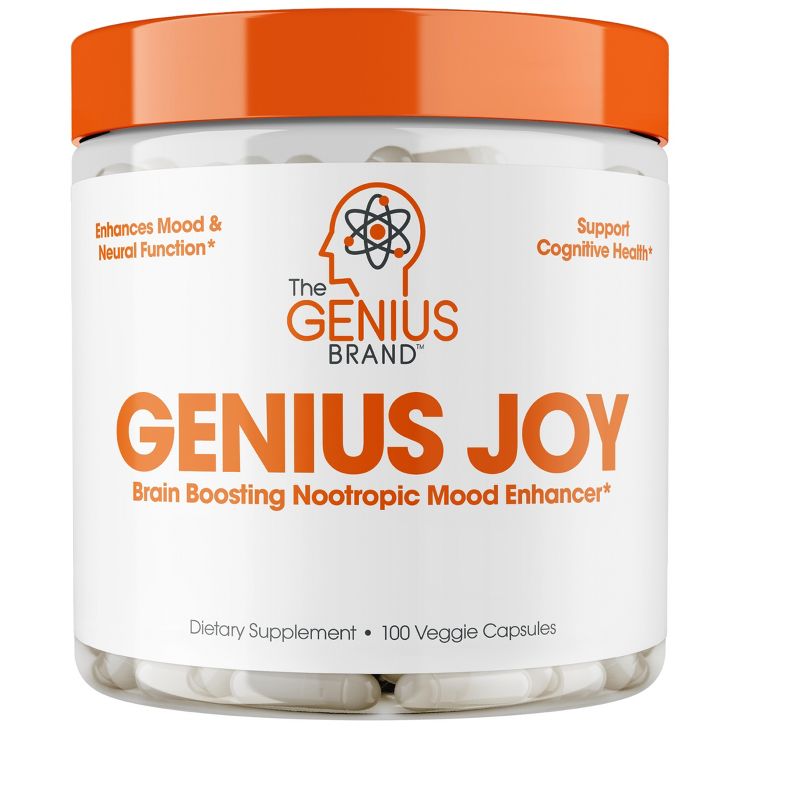 Genius Joy Mood Booster Supplement for Anxiety Relief - The Genius Brand, 100ct, 1 of 8