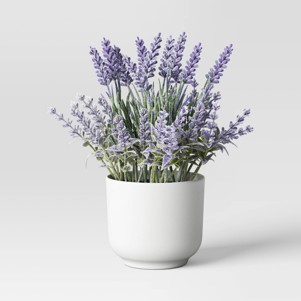 ( box of 4 pcs) Artificial Mini Arrangement Potted Plant Lavender - Threshold™: Faux Floral Decor, Indoor Styling