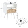 NicBex Modern Nightstand Bedside End Table with Rattan Drawer & Shelf for Bedroom & Living Room - 3 of 4