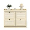 GustoWave Large Shoe Storage Cabinet with 4 Flip Drawers,with Hooks and Storage, Hidden Shoe Organizer for Foyer, Hallway, Living Room - 3 of 4