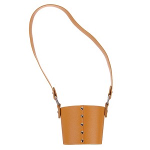 Unique Bargains PU Leather Portable Detachable Strap Water Bottle Carrier Holder 4.5 x 2.6" - 1 of 4