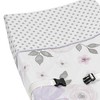 Sweet Jojo Designs Girl Changing Pad Cover Watercolor Floral Collection Lavender Purple and Grey - 3 of 4
