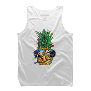 Men's Design By Humans Pineapple Christmas Tree Lights Xmas Men Gifts Sunglasses T-Shir By NekoShop Tank Top - 1 of 3