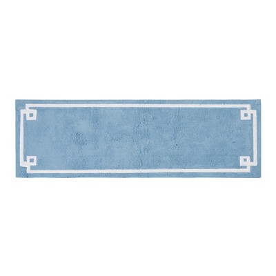 Vynxaria Bath Rugs and Mats 24x72" Tufted Bath Rug - Hotel-Inspired Contrast White Border Design