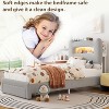 Twin Size Upholstered Bed Frame, Boucle Princess Platform Bed, with 2-Tier Storage Headboard & Drawer for Kids / Girls / Boys - 2 of 4