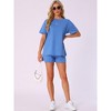 INSPIRE CHIC Women's Pajama Set Short Sleeve Lounge Set Elastic Shorts 2 Piece Pjs Sets with Pockets - 3 of 4