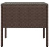 vidaXL Side Table, Brown 20.9"x14.6"x18.9" Poly Rattan and Tempered Glass - 3 of 4