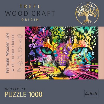 Trefl Wood Craft Colorful Cat Jigsaw Puzzle - 1000pc