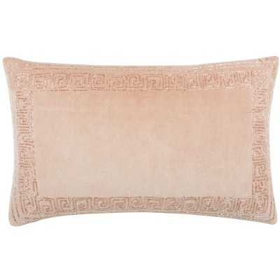 Morrocan Border Pillow - Blush - 12"X20" - Safavieh